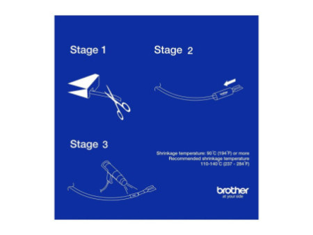 BROTHER Heat Shrink Tube Black on White