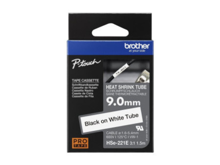 BROTHER Heat Shrink Tube Black on White