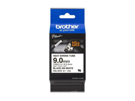 BROTHER Heat Shrink Tube Black on White