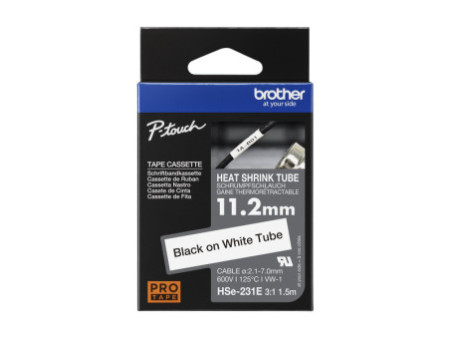 BROTHER Heat Shrink Tube Black on White