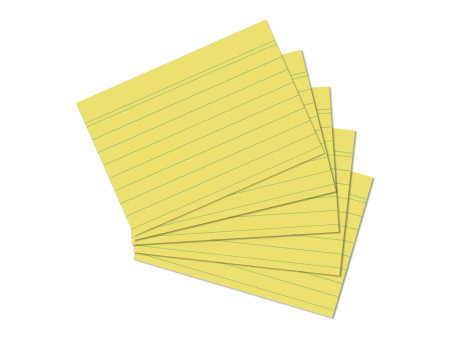 herlitz Fiches bristol, A5, ligné, jaune