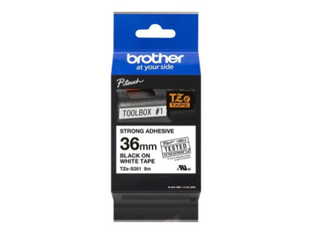 BROTHER TZES261 strong bk/wh 36mm 8m