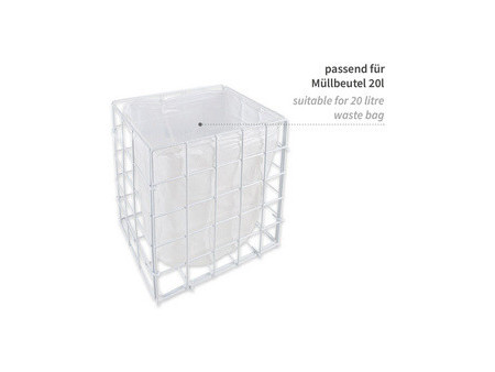 HYGOCLEAN Corbeille à déchets, maille en métal, 20 L, blanc
