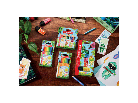 STABILO Feutre fin point 88 Mini Animal Vibes, étui de 8