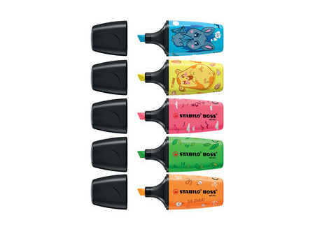 STABILO Surligneur BOSS MINI Animal Vibes, présentoir de 50