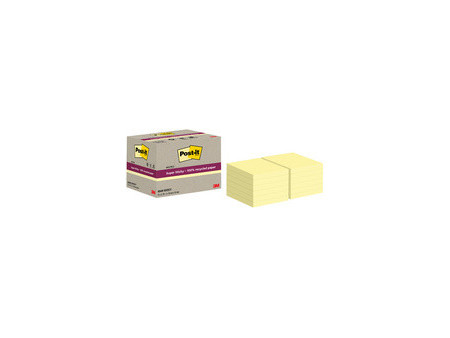 Post-it Bloc-notes super sticky Recycling Notes, jaune