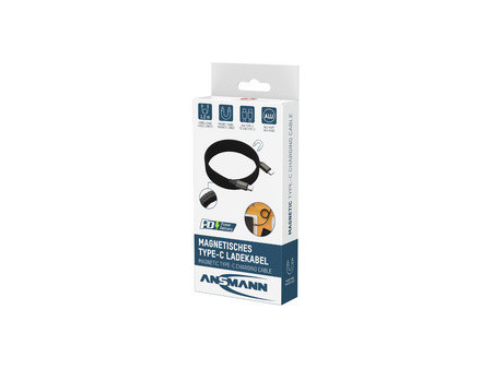 ANSMANN Câble magnétique charge et données, USB-C, 1,2 m