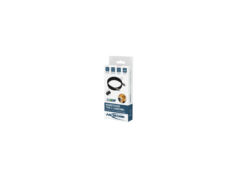 ANSMANN Câble magnétique charge et données, USB-C, 1,2 m