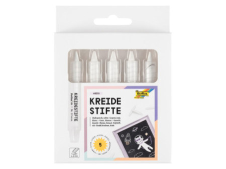 folia Set de crayon craie, étui de 5, blanc