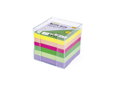 folia Bloc cube avec boîtier, 90 x 90 mm, transparent/blanc