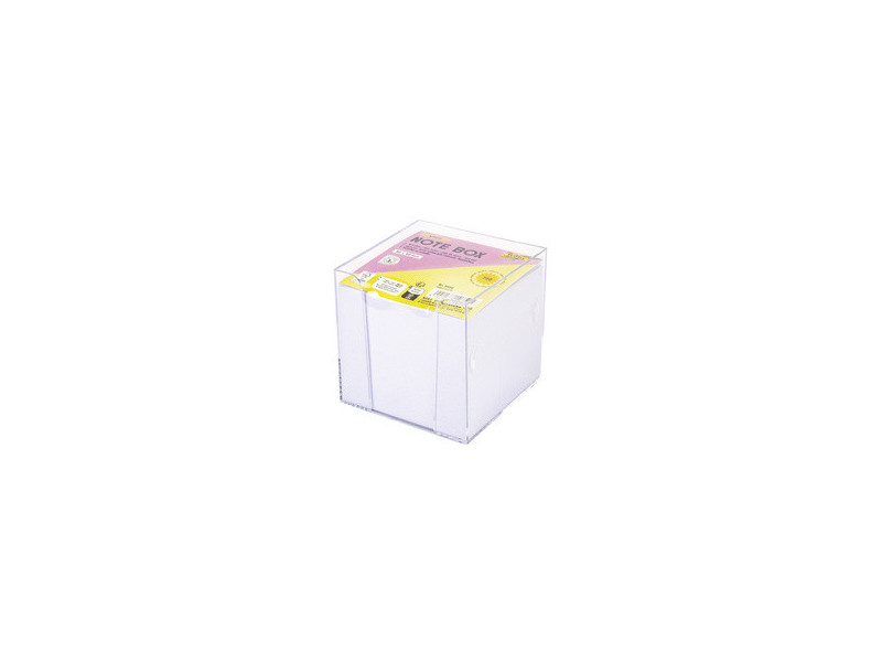 folia Bloc cube avec boîtier, 90 x 90 mm, transparent/blanc