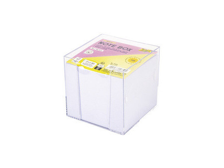 folia Bloc cube avec boîtier, 90 x 90 mm,transparent/couleur