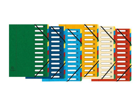 EXACOMPTA Trieur Harmonika, carton, 12 compartiments, coloré