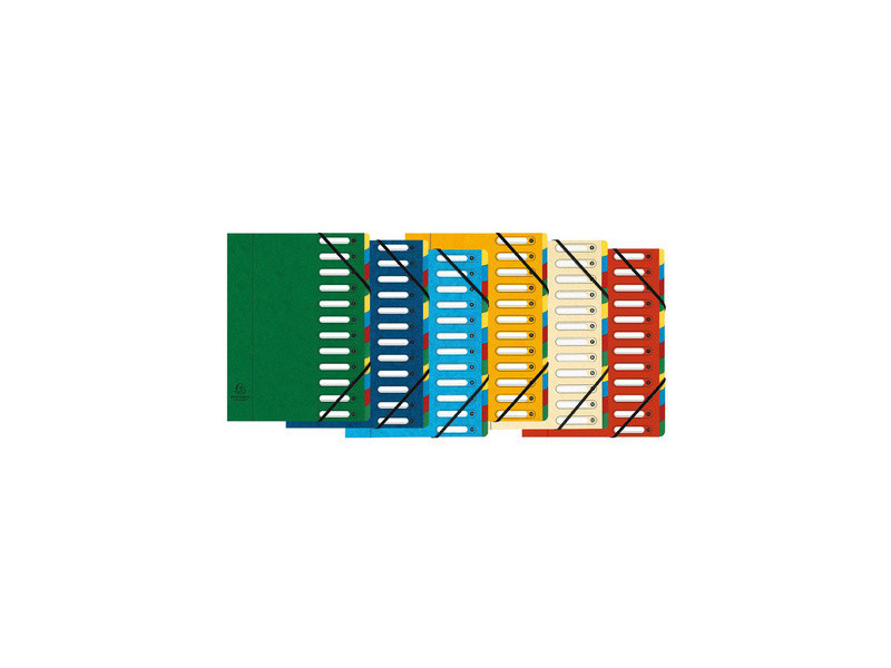 EXACOMPTA Trieur Harmonika, carton, 12 compartiments, coloré