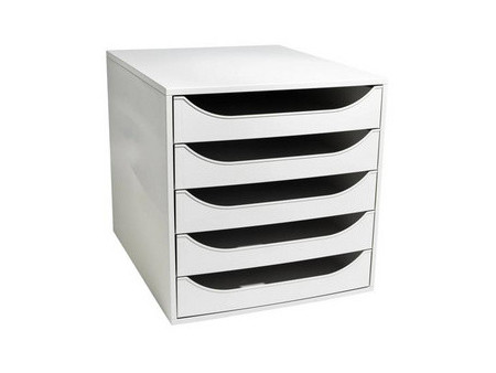 EXACOMPTA Module de classement ECOBOX, 5 tiroirs, gris/gris