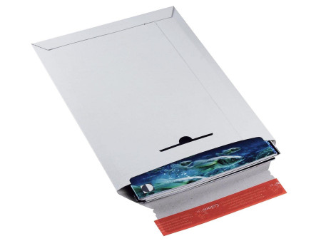 ColomPac Pochette d'expédition, en carton rigide A4+, blanc