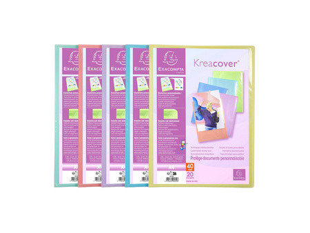 EXACOMPTA Protège-documents, A4, PP, 40 pochettes, assorti