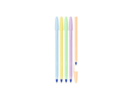 BIC Stylo à bille Cristal Pastel, trait bleu, 20 pièces