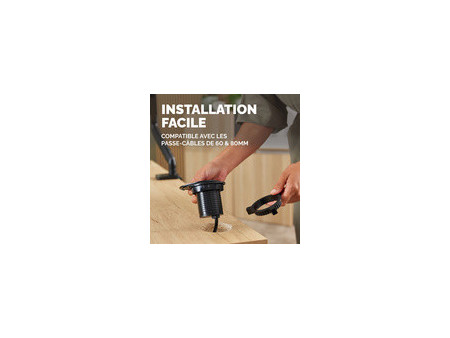 Fellowes Prise encastrée pour table Power Spot, type E, noir