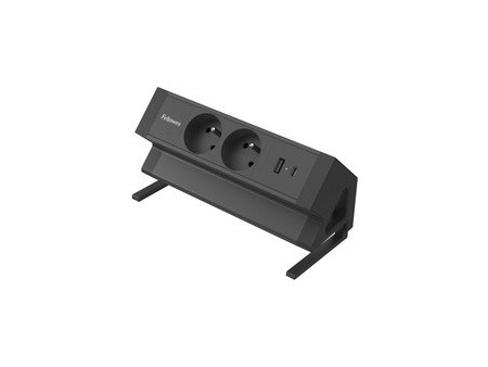 Fellowes Multiprise de table Power Desk 2, type E, noir