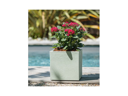 EDA Bac à plantes BASALT UP, cubique, 295 mm, vert amande