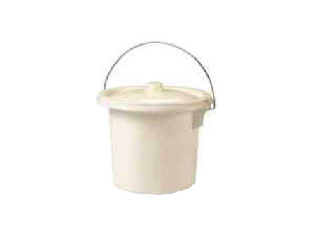 EDA Seau hygiénique, avec anse en métal, 5,5 litres, crème