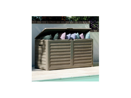 EDA Coffre de jardin BAYA, 420 L, aspect bois, marron