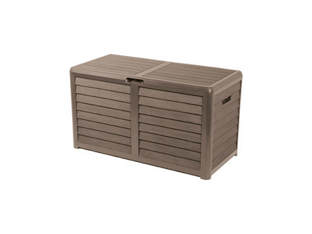 EDA Coffre de jardin BAYA, 420 L, aspect bois, marron