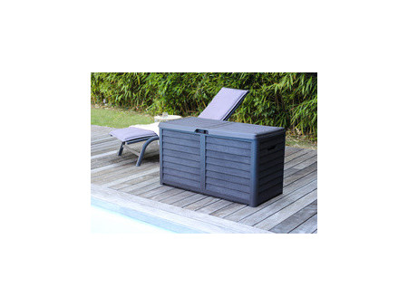 EDA Coffre de jardin BAYA, 420 L, aspect bois, marron