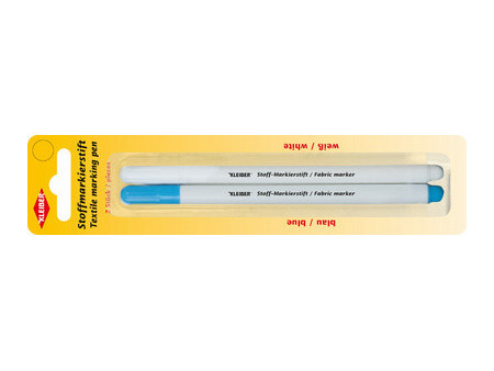 KLEIBER Marqueur pour textile, set de 2, blanc & bleu