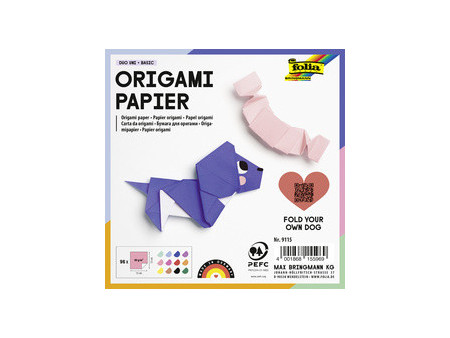 folia Feuille de papier origami Duo Uni, 80 g/m2, 100x100 mm
