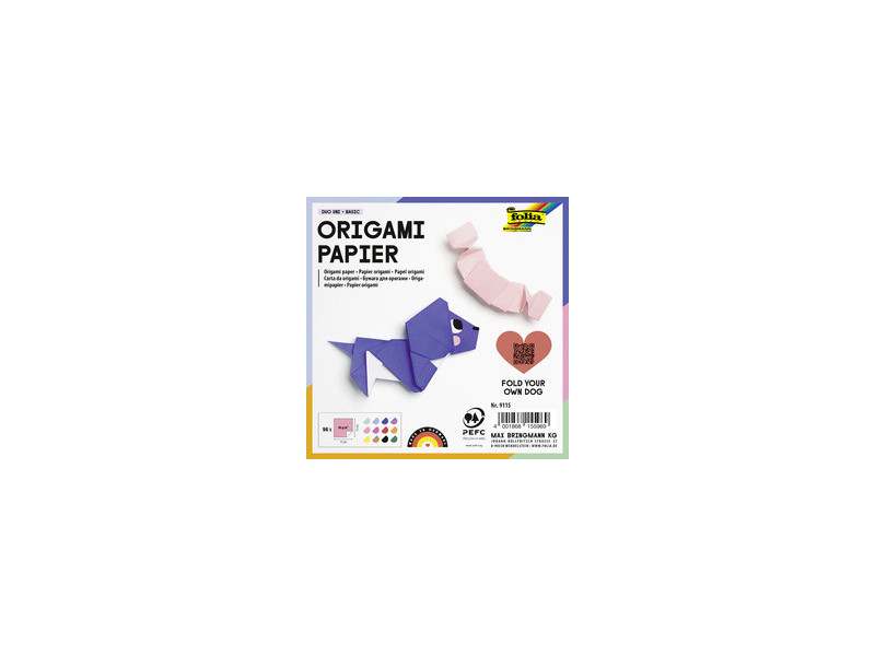 folia Feuille de papier origami Duo Uni, 80 g/m2, 190x190 mm