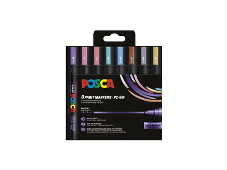 POSCA Marqueur à pigment PC5M, étui de 8, couleurs portrait