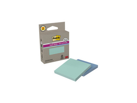 Post-it Bloc-notes Super Sticky Recycling Notes, menthe/bleu