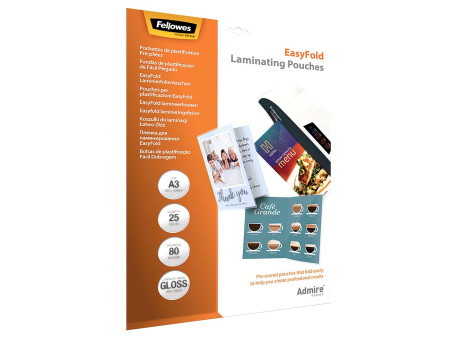 Fellowes Pochette de plastification, avec pli, A3, 160