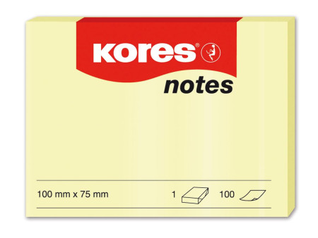 Kores Note adhésive 125 x 75mm, uni, jaune