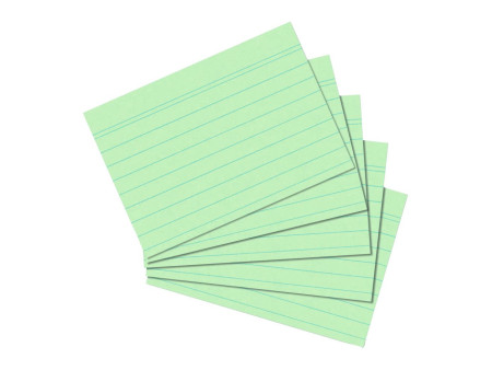 herlitz Fiches bristol, A5, ligné, vert