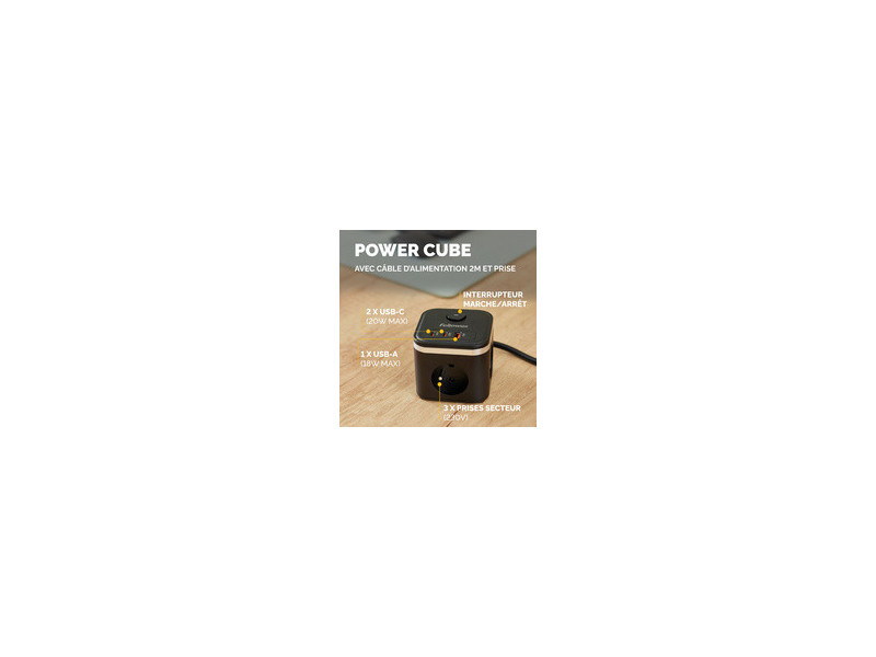 Fellowes Cube multiprise Power Cube, type E, blanc