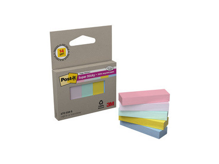 Post-it Marque-page Super Sticky Page Marker Pastel, 15x50mm