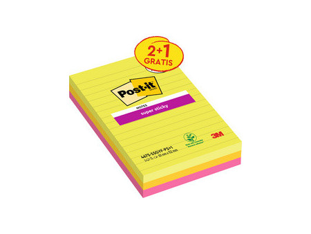 Post-it Bloc-notes super sticky notes, 101 x 152 mm, ligné