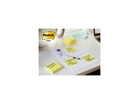 Post-it Bloc-notes adhésif, 51 x 38 mm, jaune, 18+6 gratuits