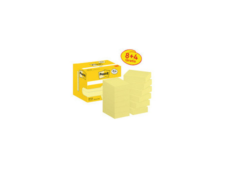 Post-it Bloc-notes adhésif, 51 x 38 mm, jaune, 18+6 gratuits