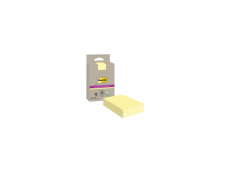 Post-it Bloc-notes super sticky Recycling notes, ligné
