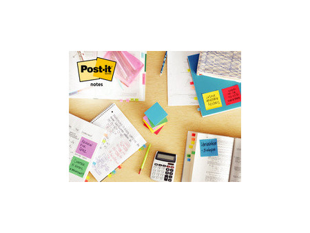 Post-it Bloc-notes adhésif z-notes, 76x76 mm, couleurs fluo