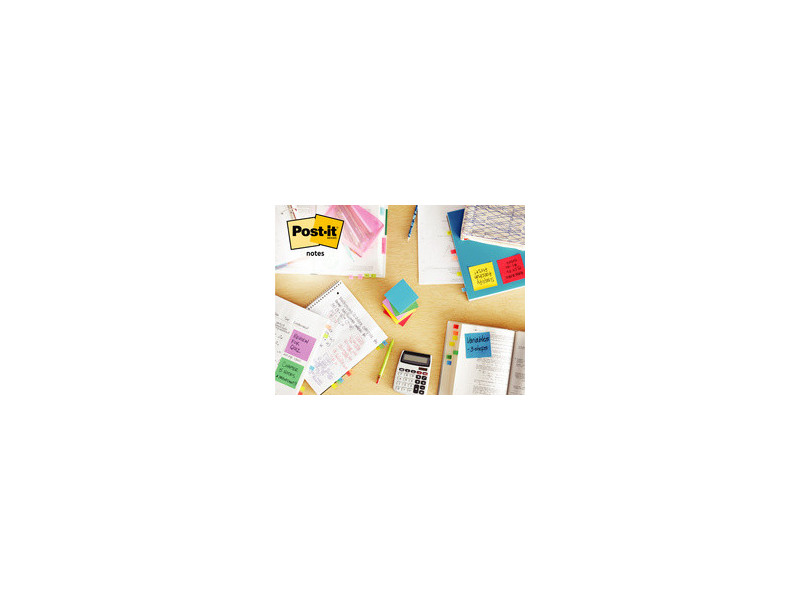 Post-it Bloc-notes adhésif z-notes, 76x76 mm, couleurs fluo