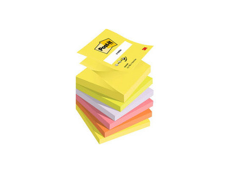 Post-it Bloc-notes adhésif z-notes, 76x76 mm, couleurs fluo