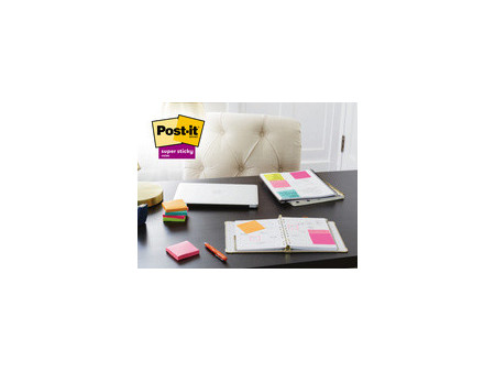 Post-it Bloc-notes super sticky notes, 76x76 mm, ultrajaune