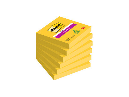 Post-it Bloc-notes super sticky notes, 76x76 mm, ultrajaune