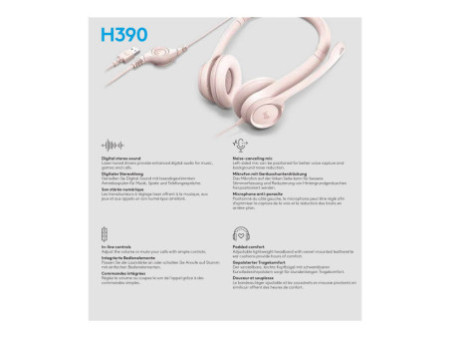 LOGI H390 USB Computer Headset - ROSE