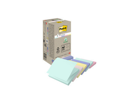 Post-it Bloc-notes Recycling z-notes, 76 x 76 mm, coloré